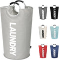 DOKEHOM 90L Large Laundry Basket, Collapsible Laundry Bag, Freestanding Tall Clothes Hamper