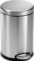 simplehuman Round Step Can, 4.5L / 1.2 Gallon Compact Bathroom Trash Can, 150,000-Step Pedal, Lid