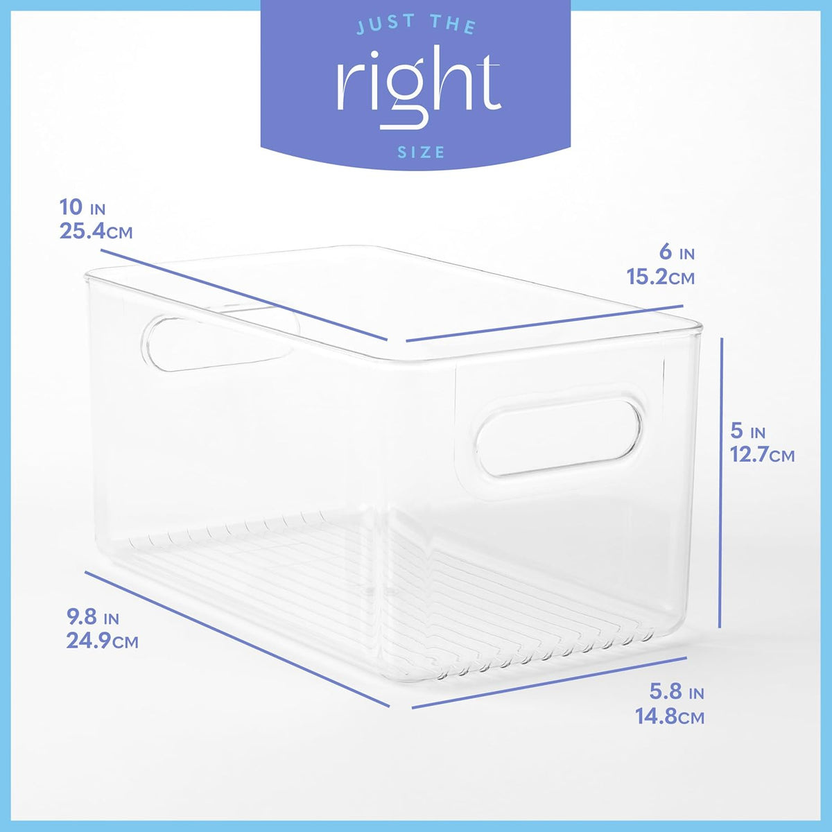 Plastic Food Storage 8 Pack Clear Container Bin with Handles for Organizing Kitchen, Pantry