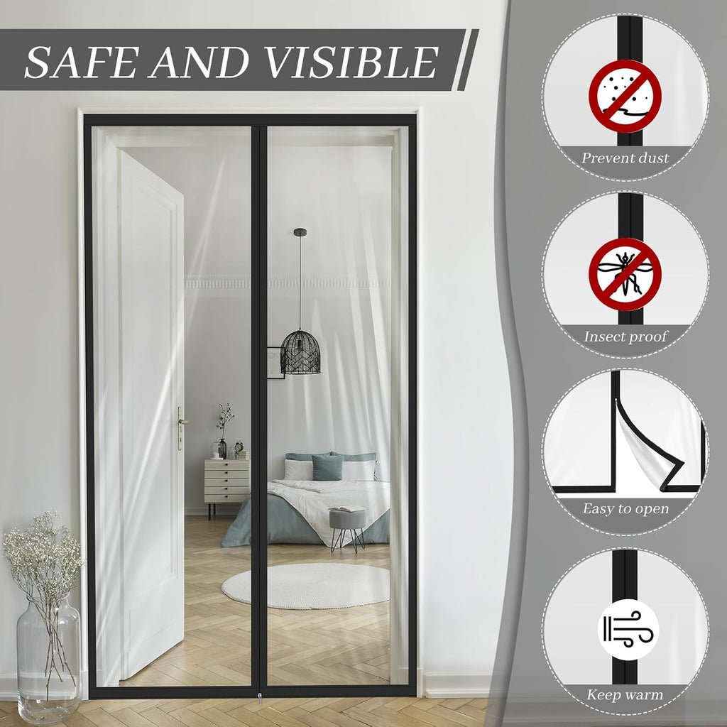 Amylove Zipper 60 x 102 Inch Dust Barrier Door Kit Construction Door Barrier 5 x 8.5 ft Reusable