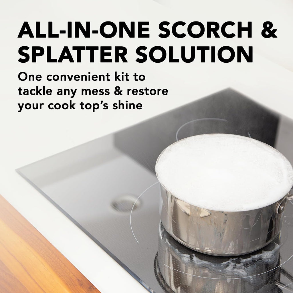 Weiman Cooktop and Stove Top Cleaner Kit - Glass Cook Top Cleaner and Polish 10 oz. Scrubbing Pad