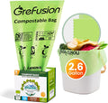 GreFusion 2.6 Gallon Compostable Trash Bags, 100 Count, Extra Thick 0.71 Mil, Certified by BPI and