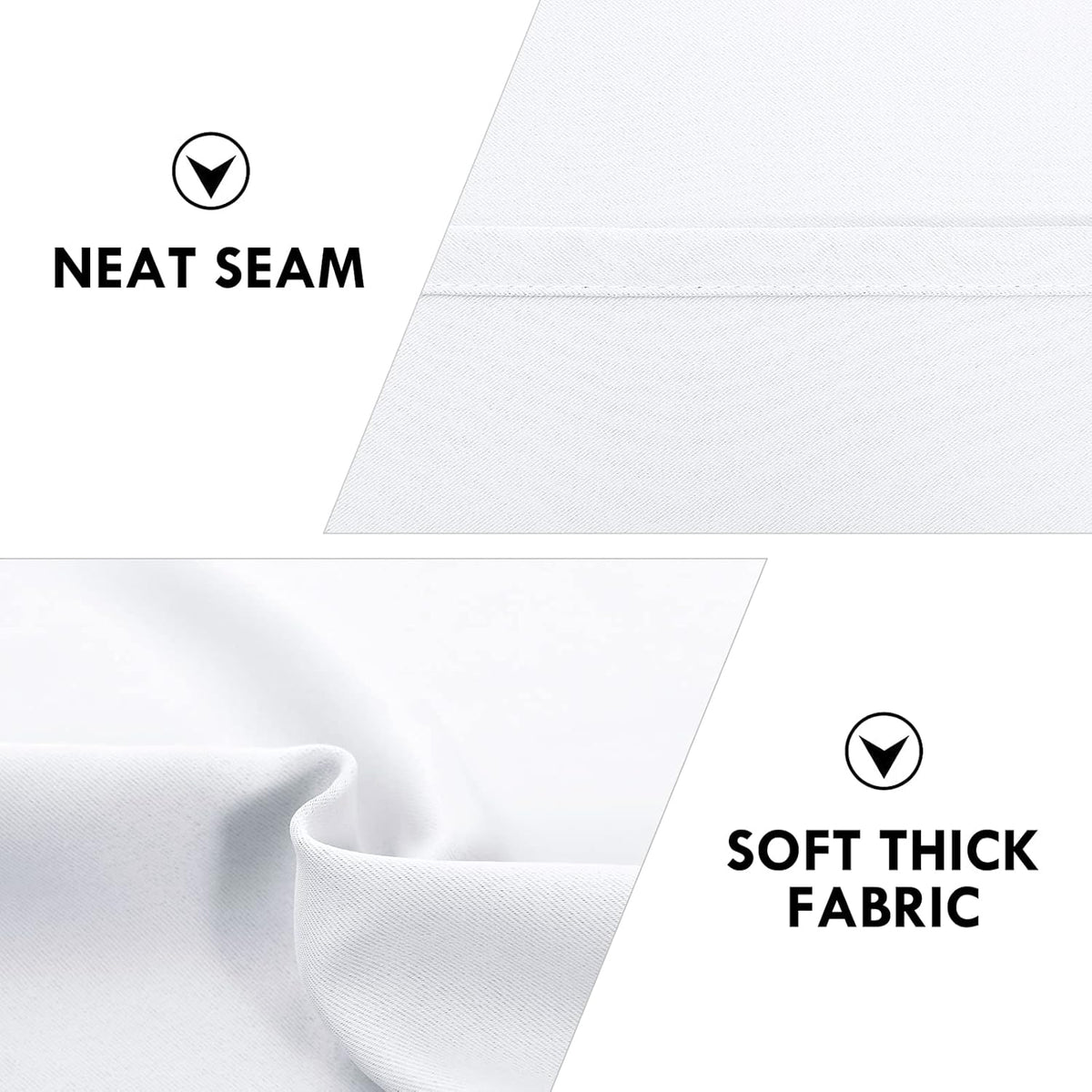 DWCN Greyish White Blackout Curtains for Bedroom – Rod Pocket Thermal Insulated Energy Saving