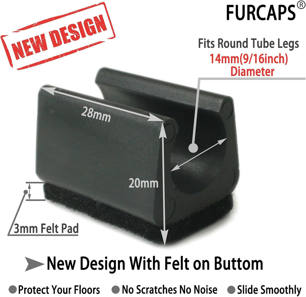 Rectangle U Shaped Chair Leg Tips Cap with Felt Pads,Furniture Feet Protector Slide Smoothly