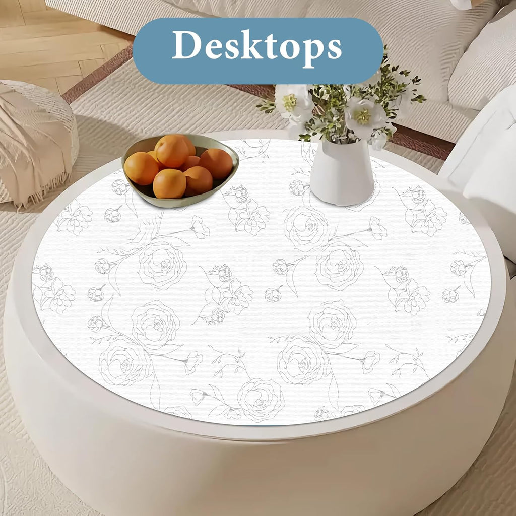 Shelf Liners for Kitchen Cabinets 23.6in x 30FT Non Adhesive Drawer Liner Sliver Floral Thickened