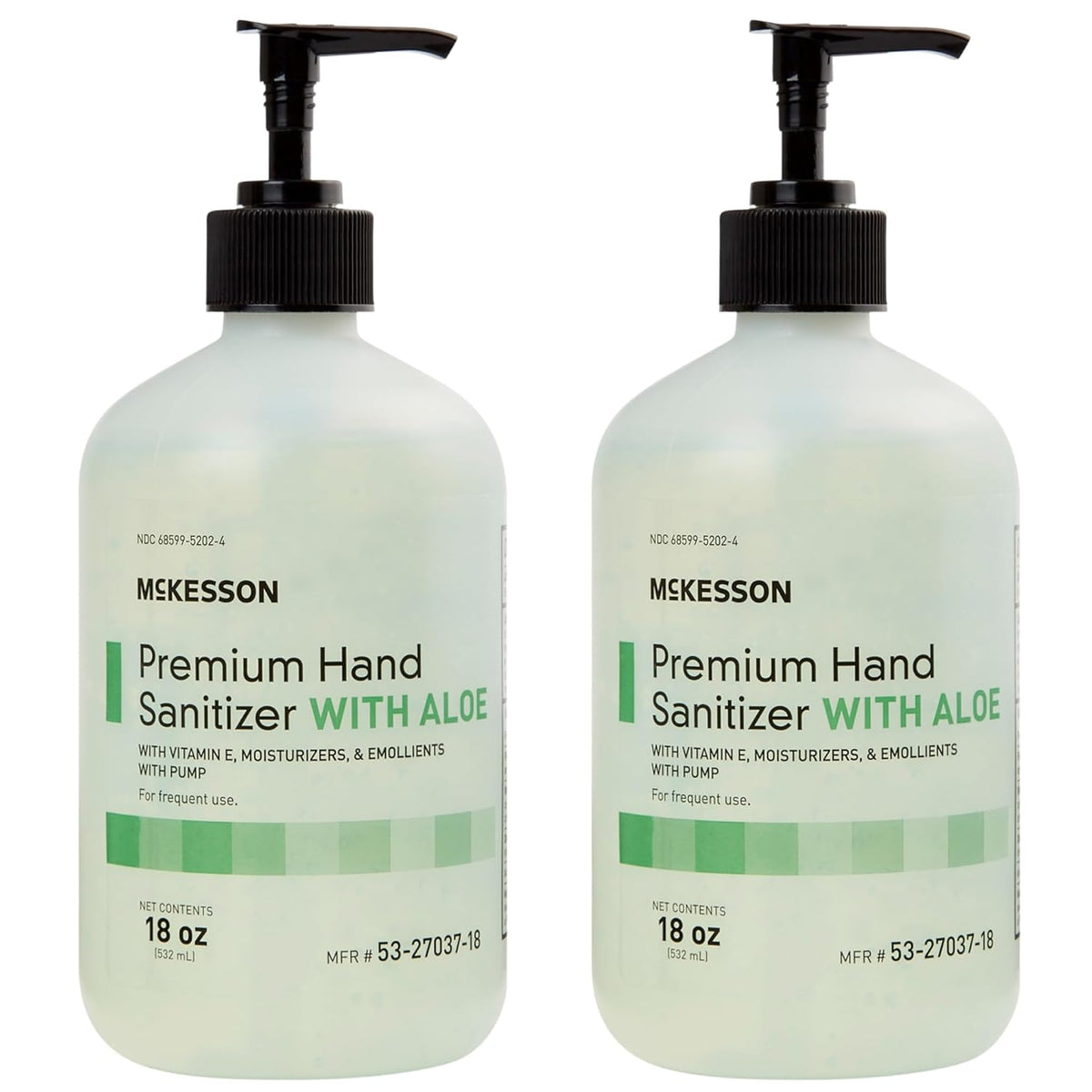 McKesson Hand Sanitizer with Aloe, 18 oz Pump Bottle [Pack of 2] – 70% Ethyl Alcohol, Spring Water