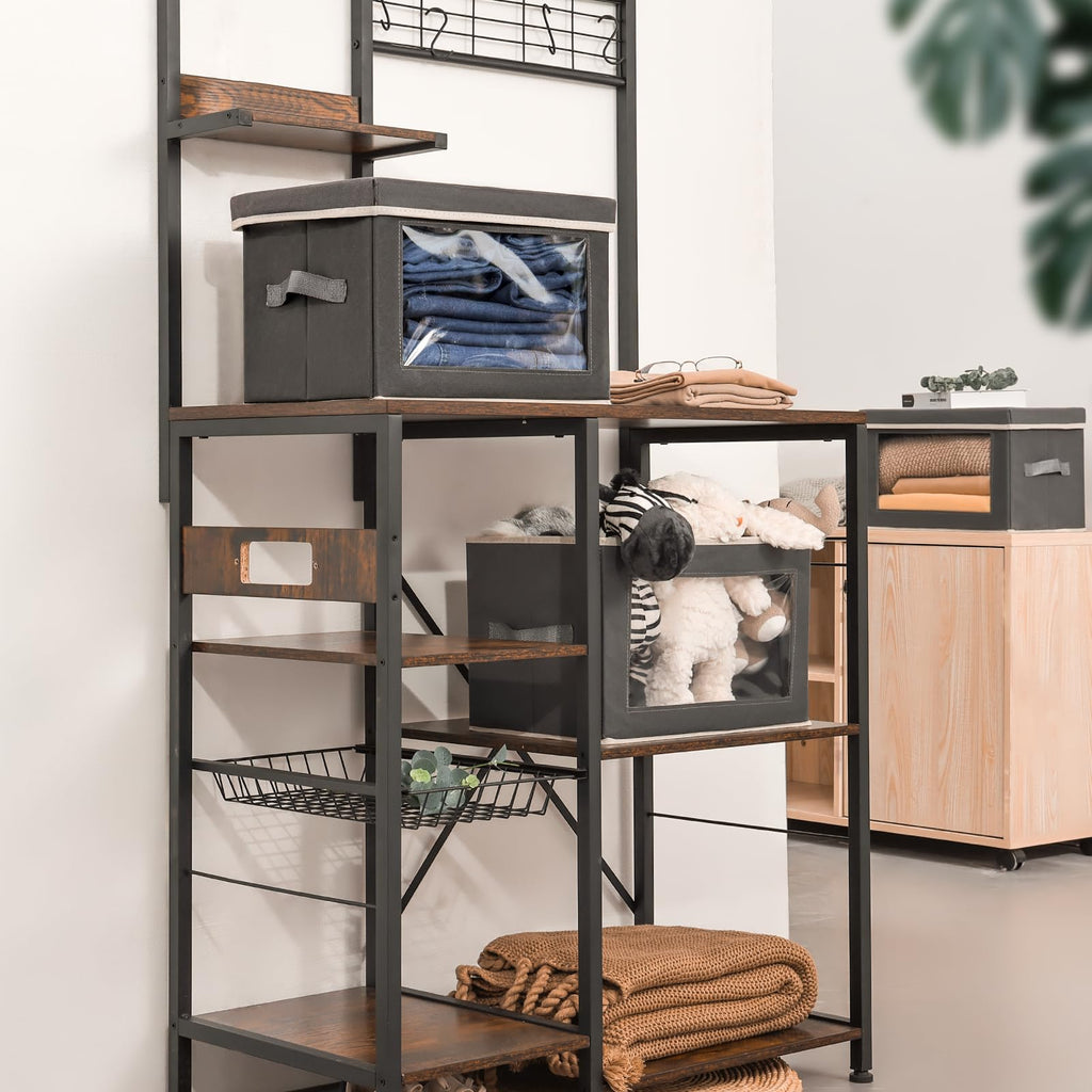 Homsorout Storage Bins with Lids - Fabric Storage Boxe with Window, Collapsible Closet Organizers