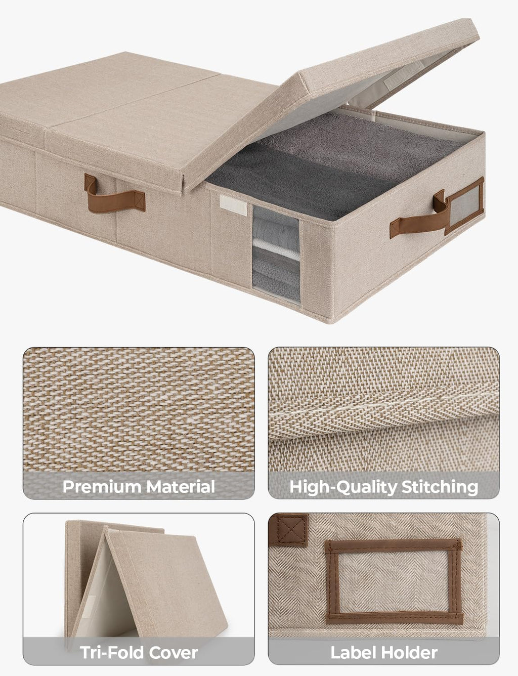 StorageWorks 2-Pack Large Under Bed Storage Bins with Lids, Underbed Storage Containers with
