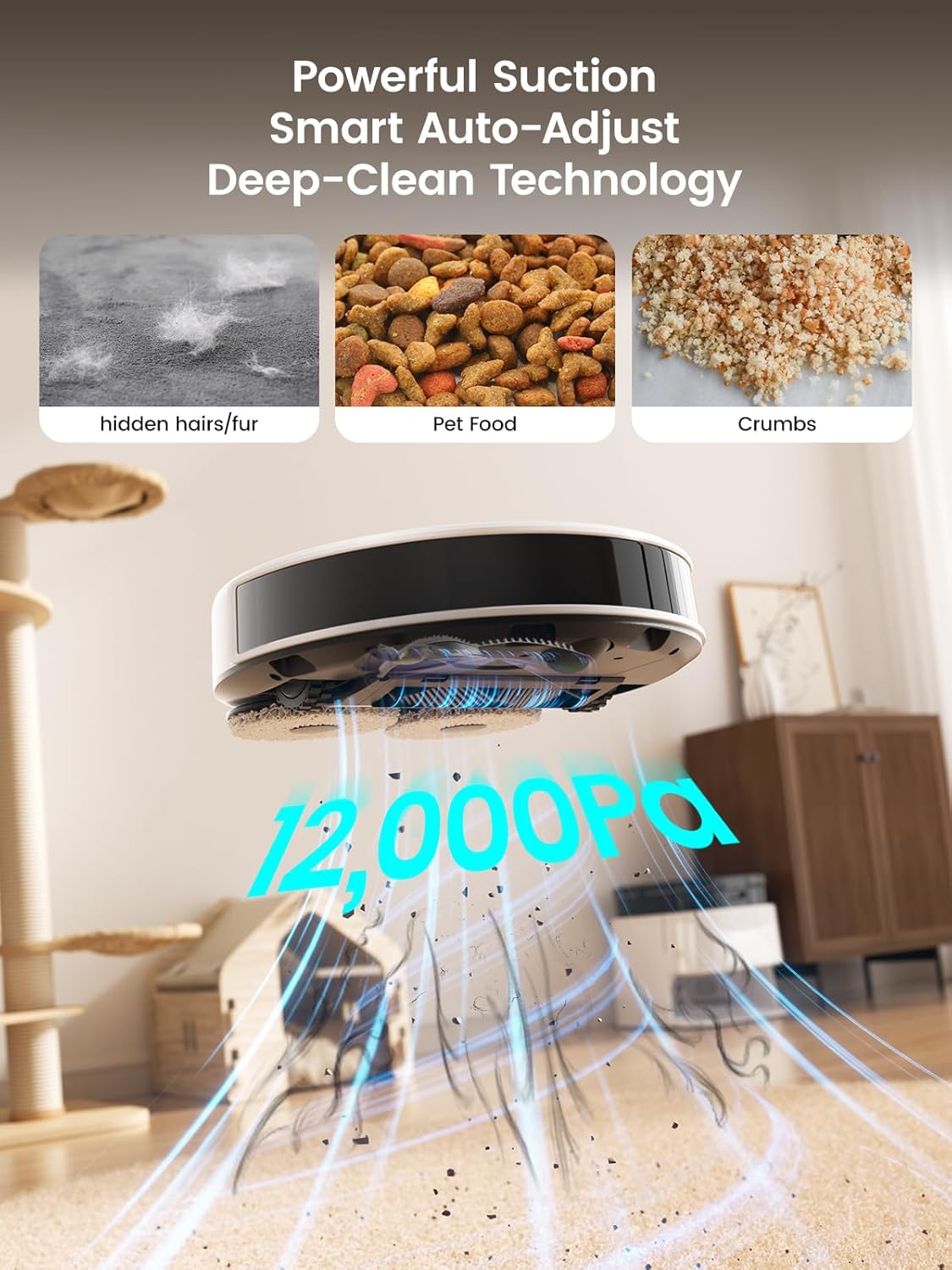 Lefant Robot Vacuum and Mop, 12000Pa Suction, Self Emptying, Auto Mop Washing and Drying for