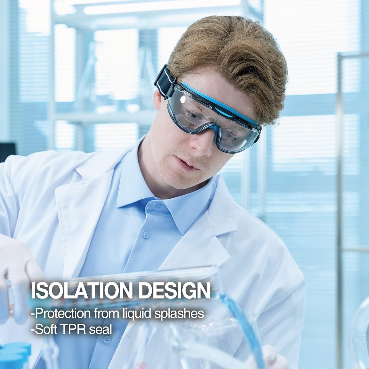 DEX FIT Protective Safety Goggles SG220; Anti Fog & Scratch, Z87 Eye Protection for Lab, Science