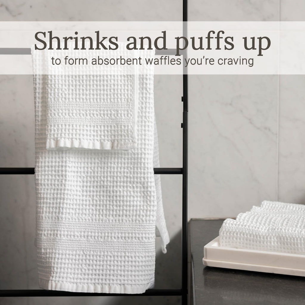 GILDEN TREE Waffle Towel Set Quick Dry Thin | 2 Bath Towels | 2 Hand Towels | 2 Washcloths, Classic
