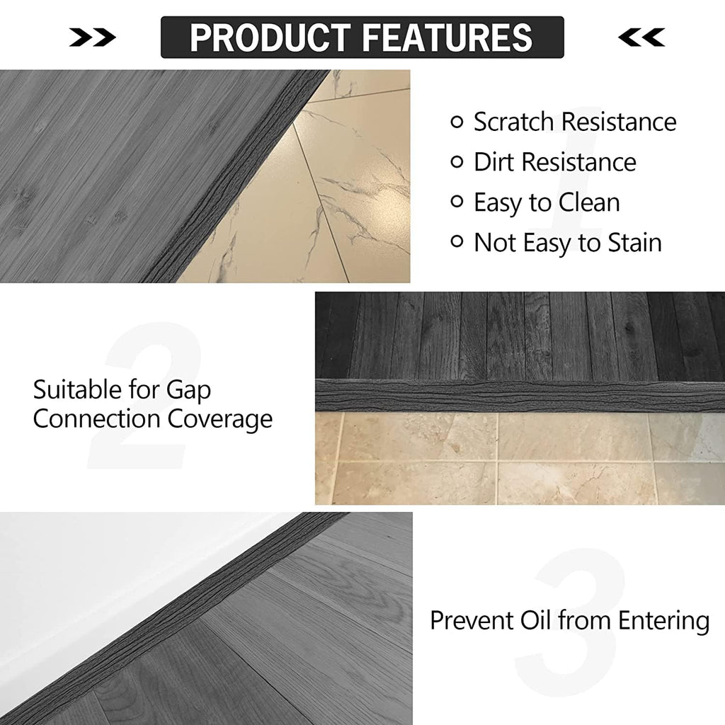 20Ft Floor Transition Strip Self Adhesive Vinyl Cover Floor Strip Flat Divider Transition Strip