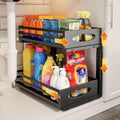 Under Sink Organizer, 2 Tier Under Sink Organizers and Storage, Adjustable Height, Slide out Metal