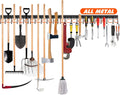 68'' All Metal Garden Tool Organizer Wall Mount Garage Tool Organizers and Storage Broom Holder