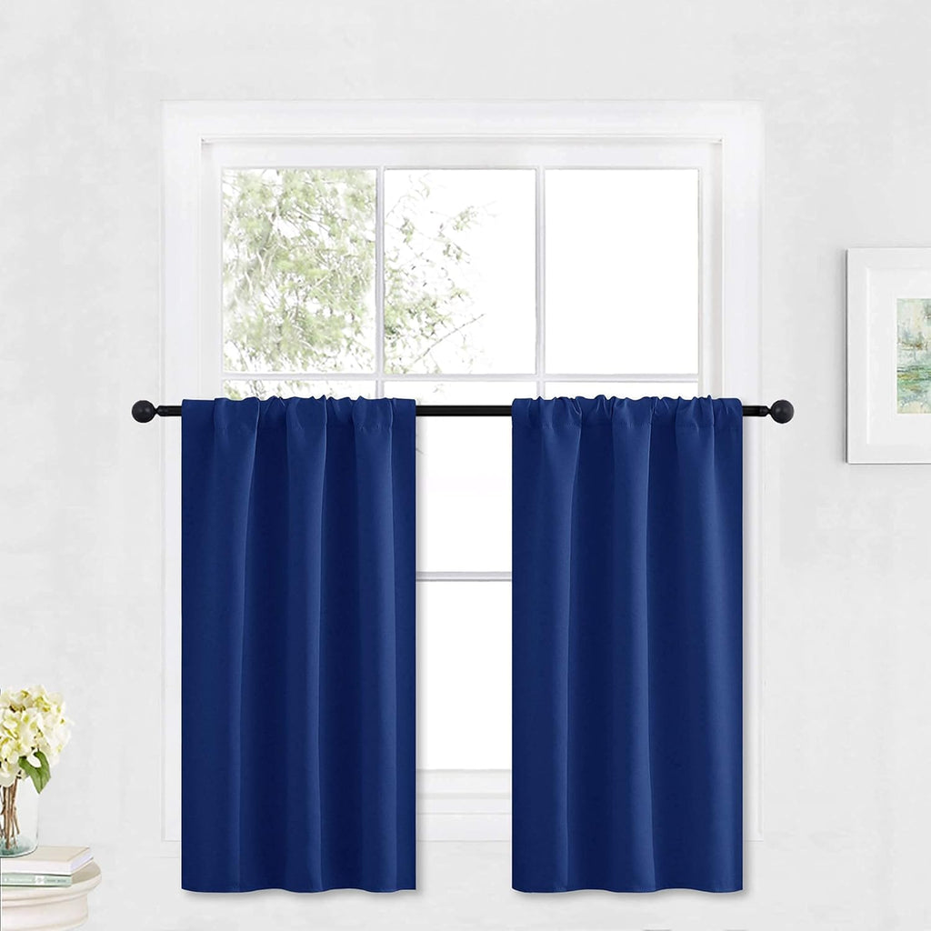 RYB HOME Blackout Curtains Small Window Decor Energy Efficiency Drapes for Kitchen Bedroom Basement