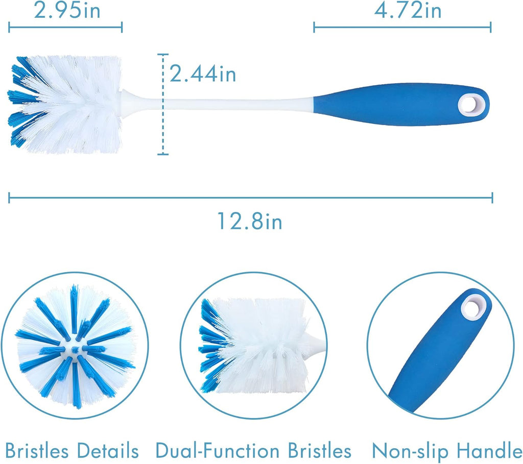 PHYEX 2 Pack Long Handle Bottle Scrubbing Brushes, Water Bottle Cleaner for Washing Glasswares