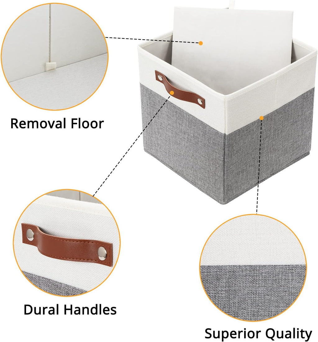 DULLEMELO Storage Cubes 12 inch, Collapsible Sturdy Cube Storage Bins With Handles for
