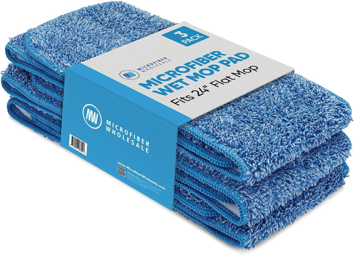 Microfiber Wholesale 20 inch Microfiber Mop Pads - Machine Washable, Reusable, Refills &