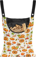Pumpkin Print Clothespin Bag with Hanging Rope Space-Saving Clothespin Storage Organizer Waterproof