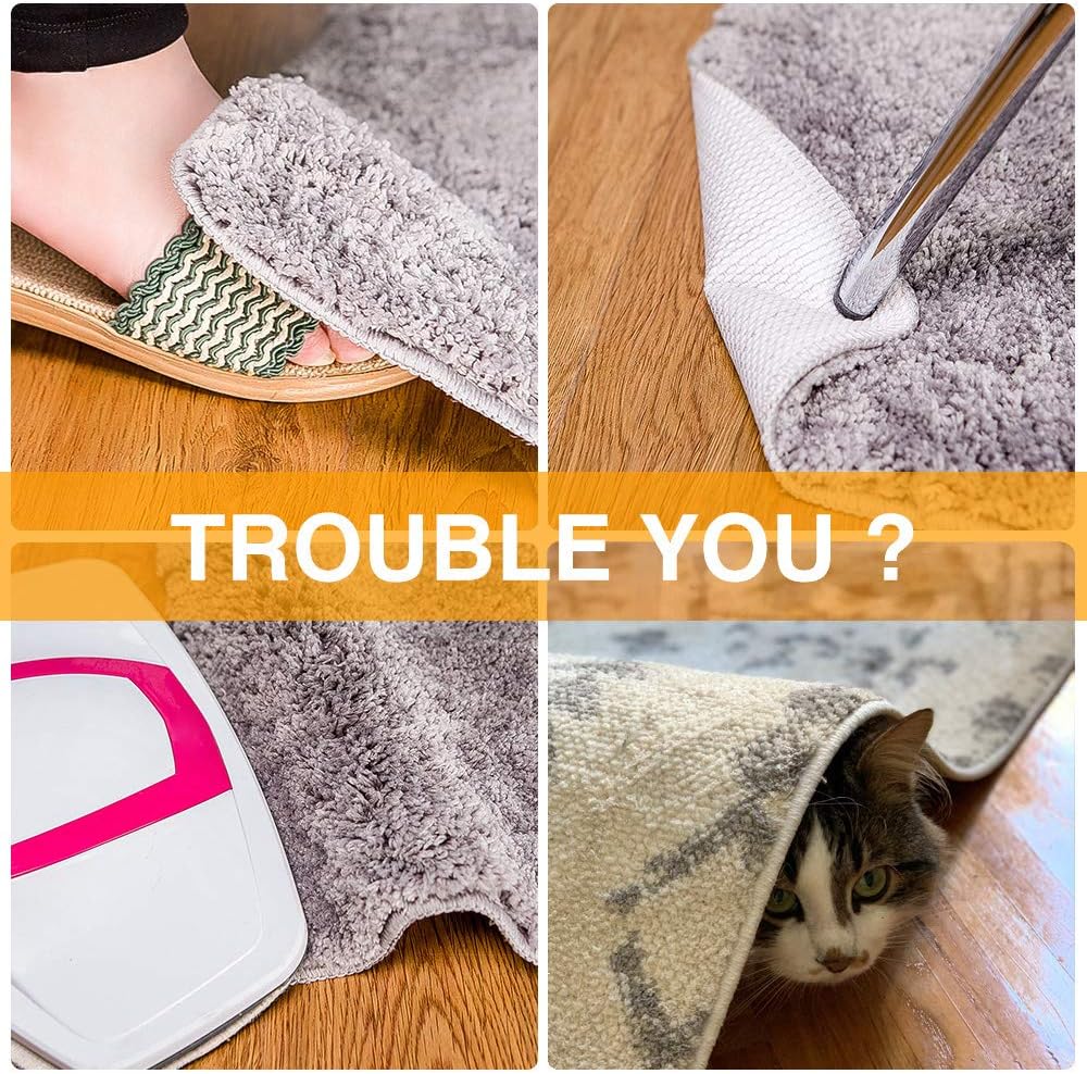 Home Techpro Rug Pads Grippers, 8 PCS Non Slip Washable Grippers, “Vacuum TECH” - New Materials to