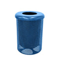 COATEDOUTDOORFURNITURE RFT-P-TXTLBL Heavy Duty Round Trash Receptacle with Flat Top, Liner
