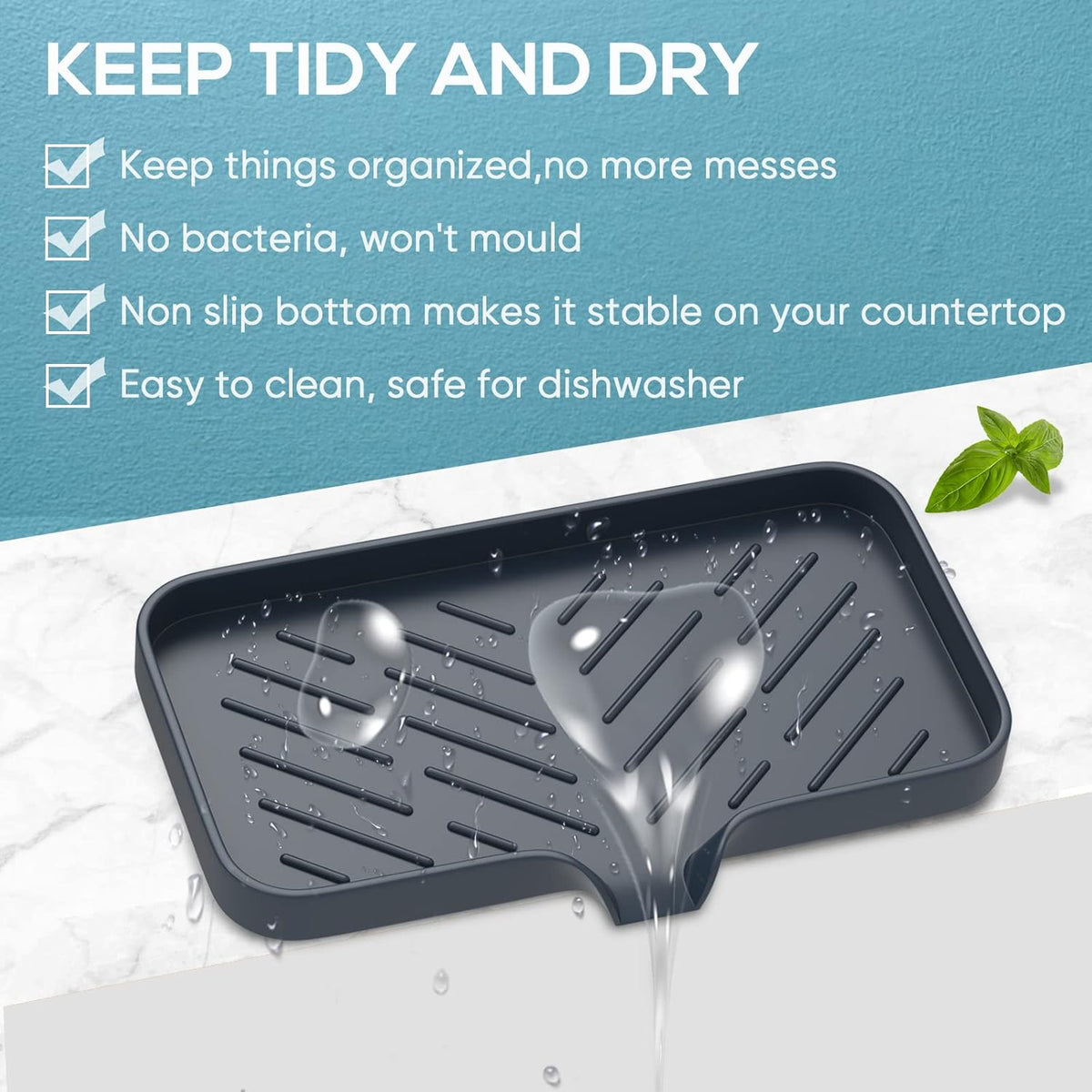 Kitchen Soap Tray,Kitchen Sink Tray Sponge Tray Kitchen Sponge Holder Self Draining Premium