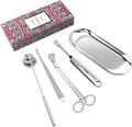 Lsnisni 5Pcs Candle Accessory Set With Rechargeable Electric Lighter, Storage Tray, Wick Trimmer