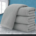 VOOVA & MOVAS Grey Hand Towels for Bathroom, Large 18" x 28" - 100% Cotton | Lightweight | Thick |