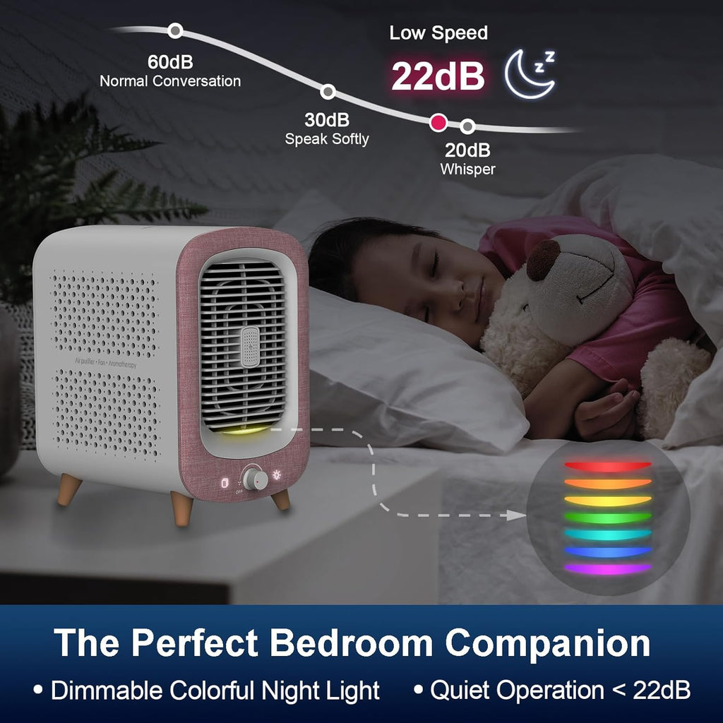 Jafanda Air Purifier for Home Bedroom 780sq ft, HEPA & Activated Carbon, Air Cleaner with Fragrance