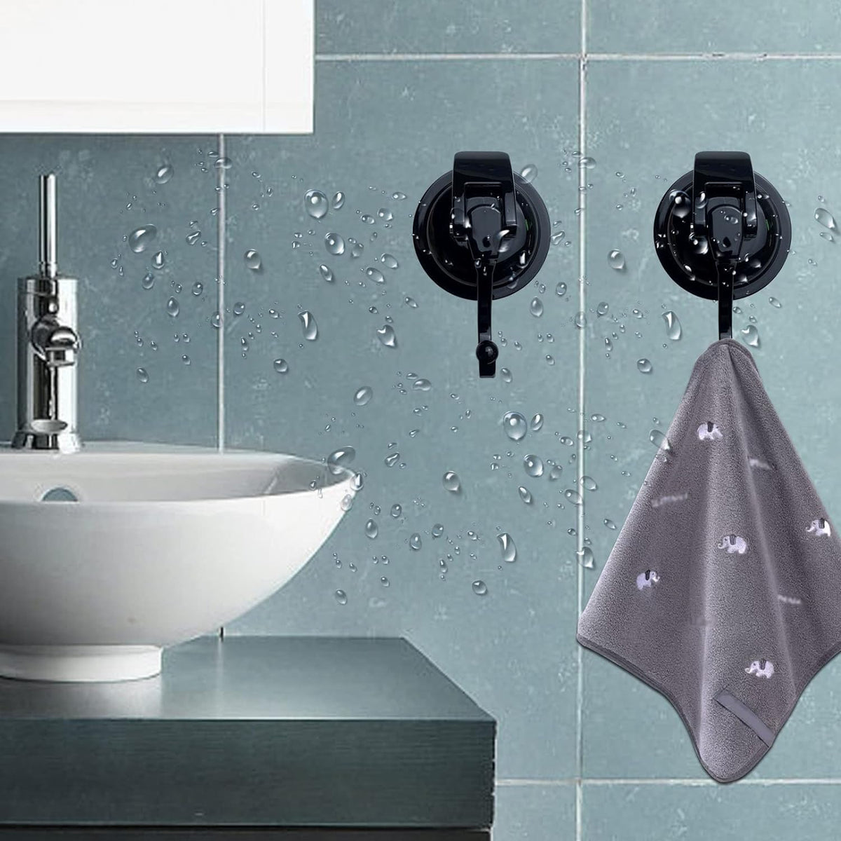 Heavy Duty Suction Cup Hooks for Shower, Bathroom Robe, Garland Decoration - Vacuum Glass Hooks