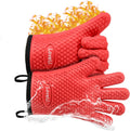 Kitchen Oven Gloves - Silicone and Cotton Double-Layer Heat Resistant Oven Mitts/BBQ Gloves/Grill