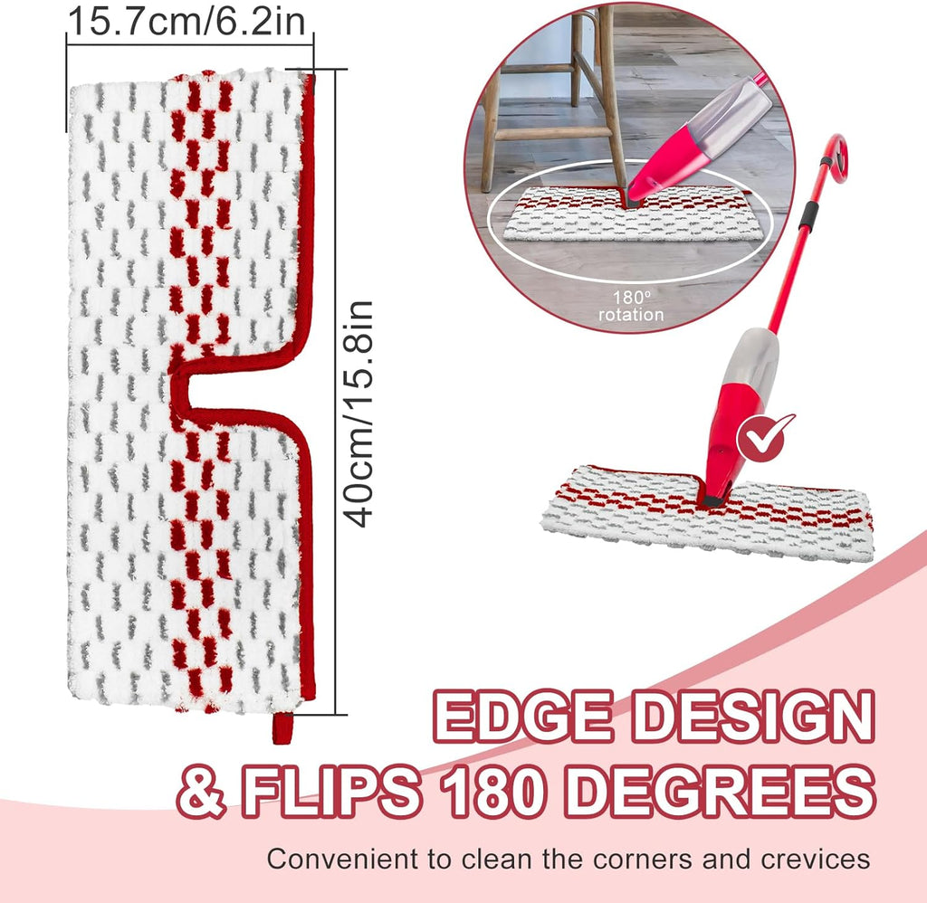 Microfiber Spray Mop Pads - Compatible with Promist MAX, Double Sided Replace Head for Dry/Wet