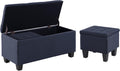Set of 3 Hinged Storage Ottoman, 38'' Ottoman Bench with Storage and Thick Seating, End of Bed