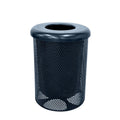 COATEDOUTDOORFURNITURE RFT-P-DBL Heavy Duty Round Trash Receptacle with Flat Top, Liner Included