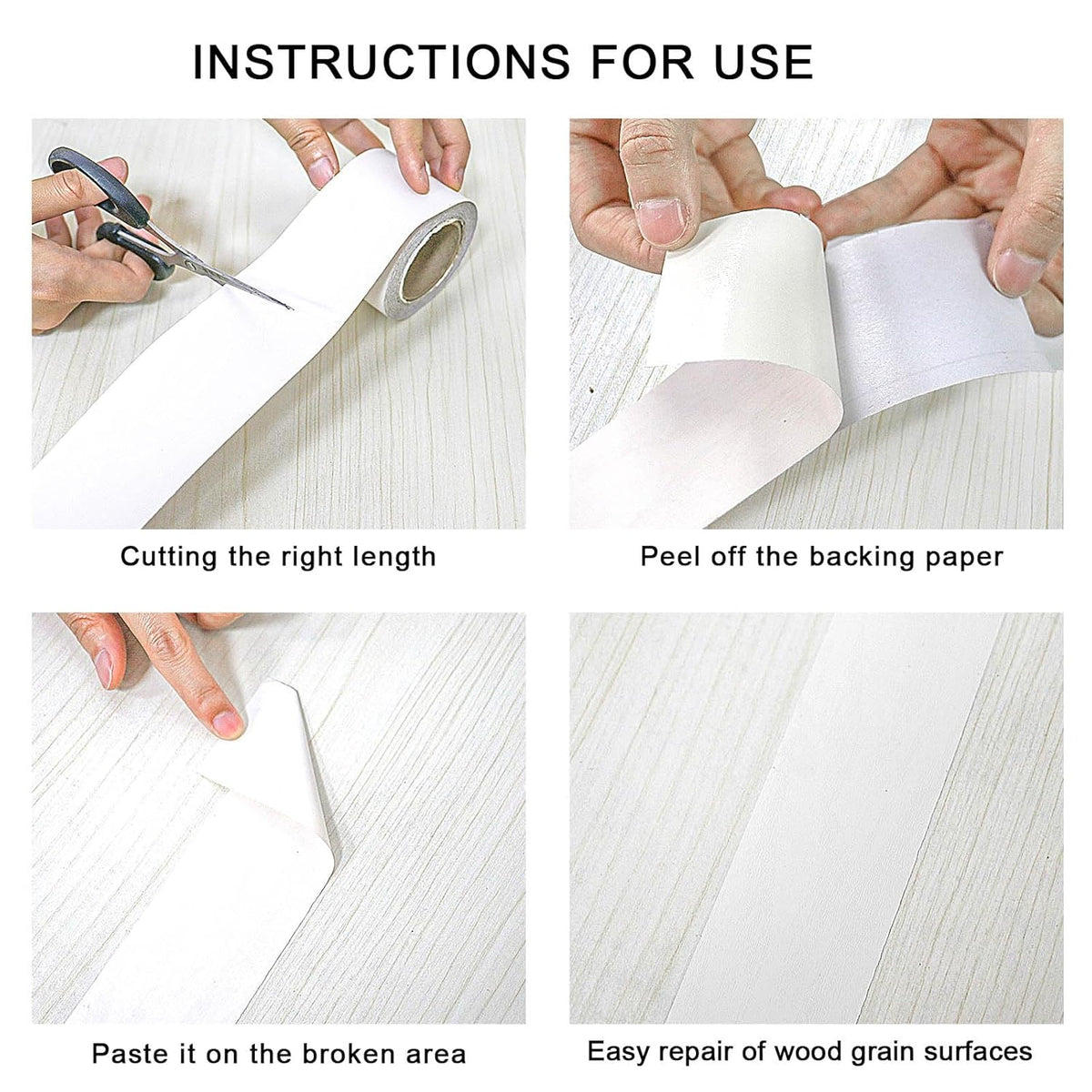BOMEI PACK Wood Grain Repair Tape,Self Adhesive Repair Patch for Furniture, Floors, Cabinets