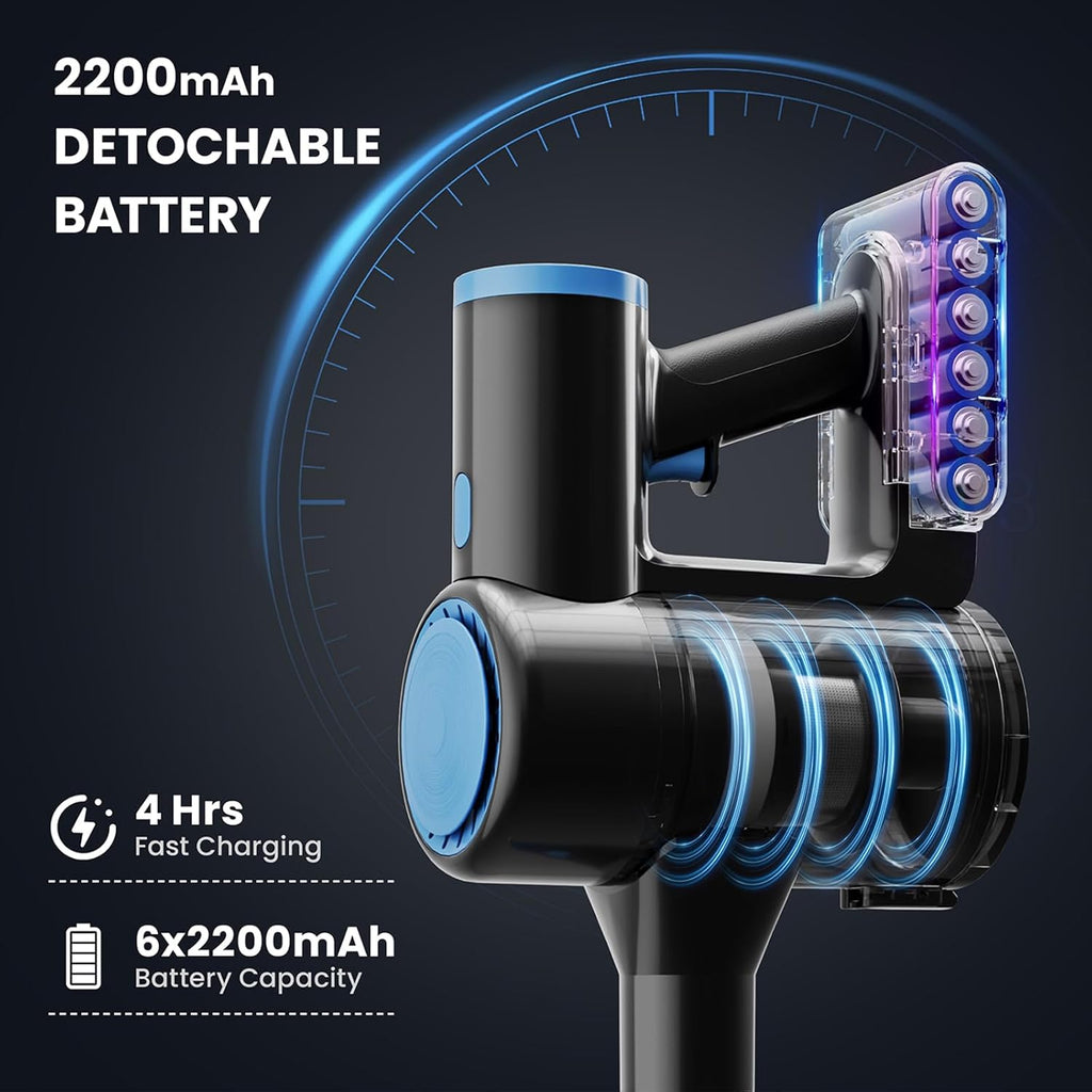 Cordless Vacuum Cleaner with 35kPa Suction Vacuum Cleaner, Lightweight Stick Vacuum Cordless for
