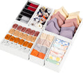 6 Pack Sock Underwear Drawer Organizer Dividers, 58 Cell Foldable Fabric Dresser Closet Organizers