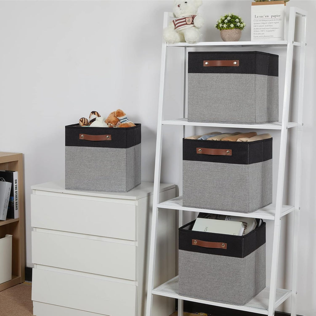 Temary Fabric Cube Storage Bins 12 Inch Decorative Storage Cubes Baskets 4 Pack Foldable Cube