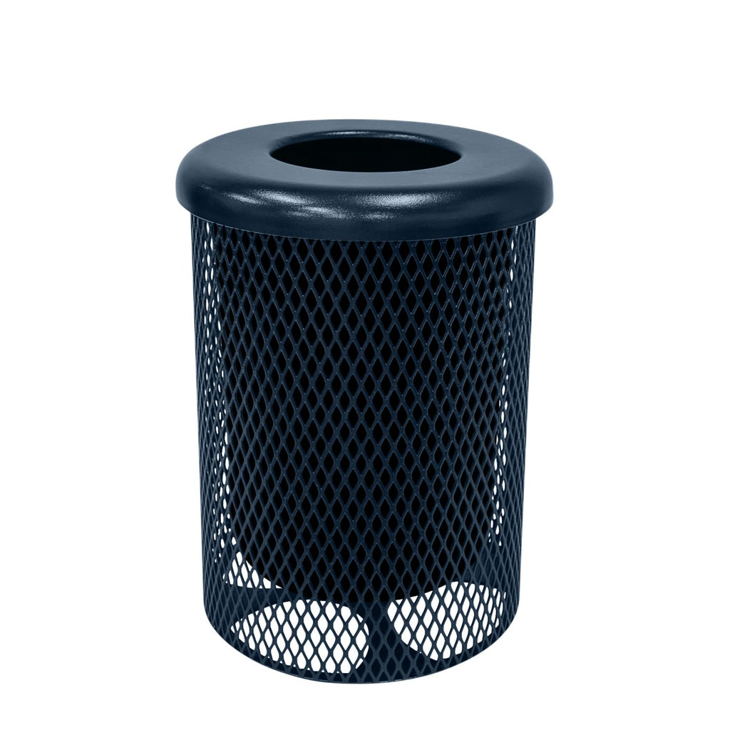 COATEDOUTDOORFURNITURE RFT-DBL Heavy Duty 32 Gallon Round Trash Receptacle, Liner Included, Dark
