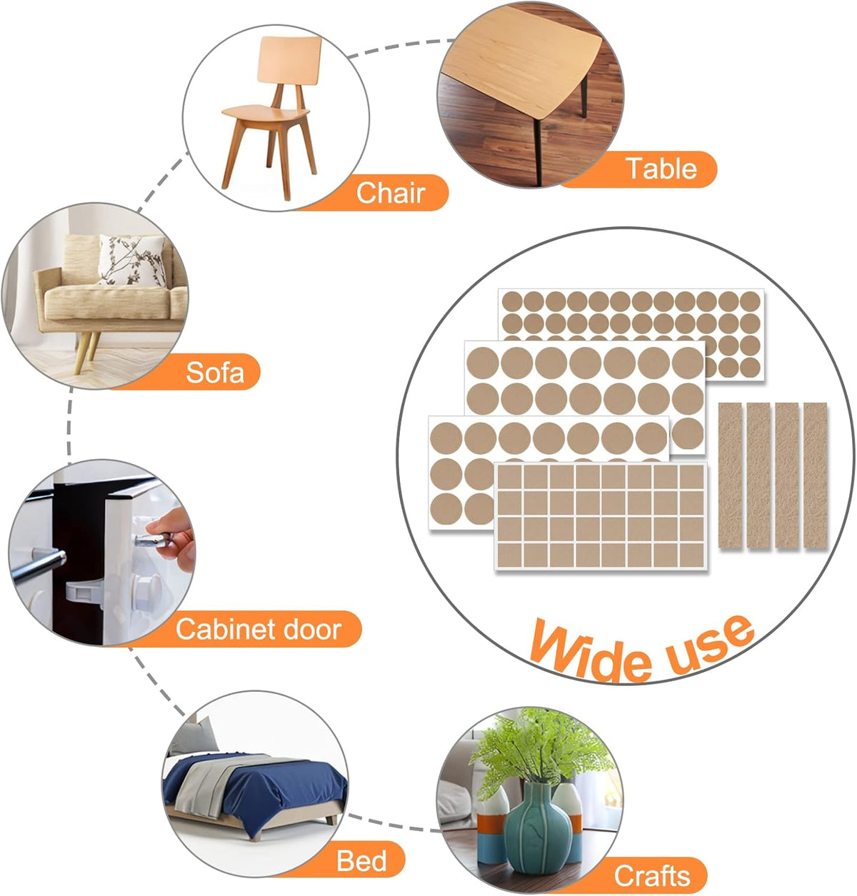Felt Furniture Pads 400 Pieces, Furniture Pads for Hardwood Floors, Floor Protectors for Furniture