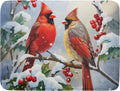 Winter Cardinal Birds Dish Drying Mat, Holly Berry Branches Dish Drying Mat for Kitchen Counter