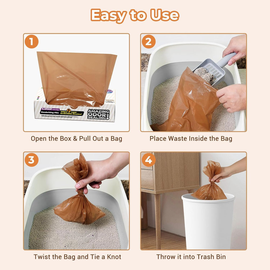 Odor Sealing Small Trash Bags Home & Food Use M-220 Count Disposable Bags, Durable and Unscented