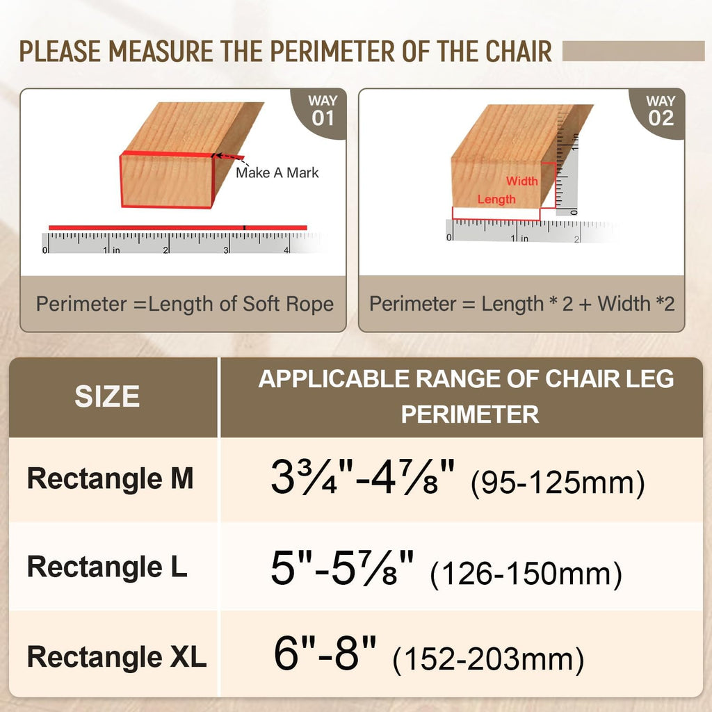 BUMACO Chair Leg Floor Protectors Rectangle Chair Leg Protectors for Hardwood Floors Silicone Pads