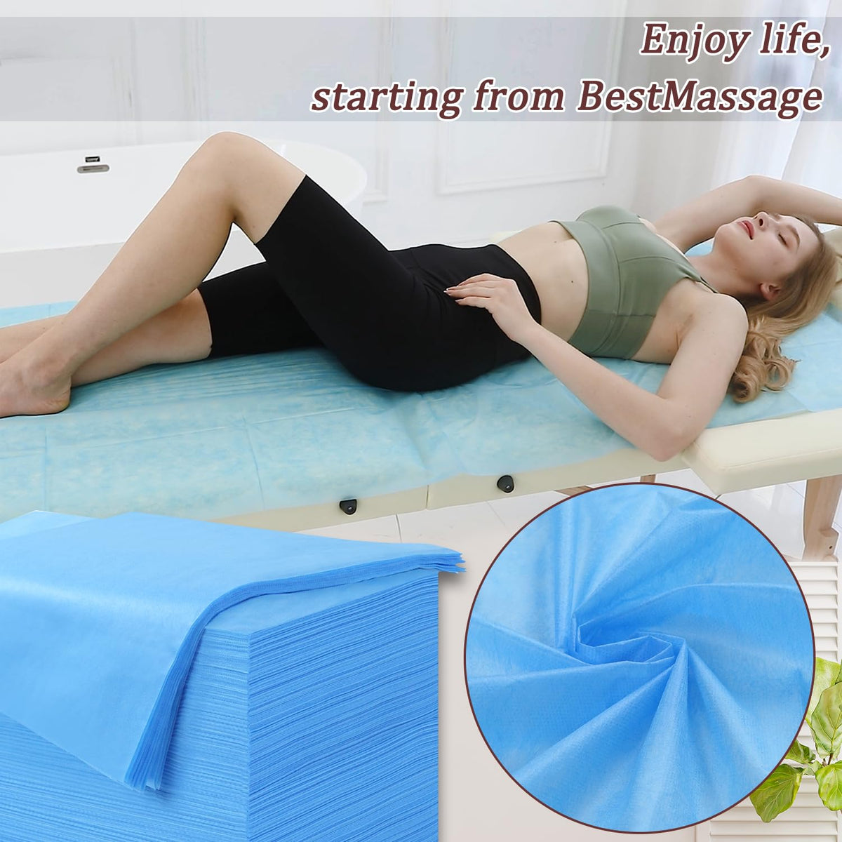 50 Pcs Disposable Bed Sheets 31" x 71" Massage Table Sheets Non Woven Fabric SPA Bed Cover