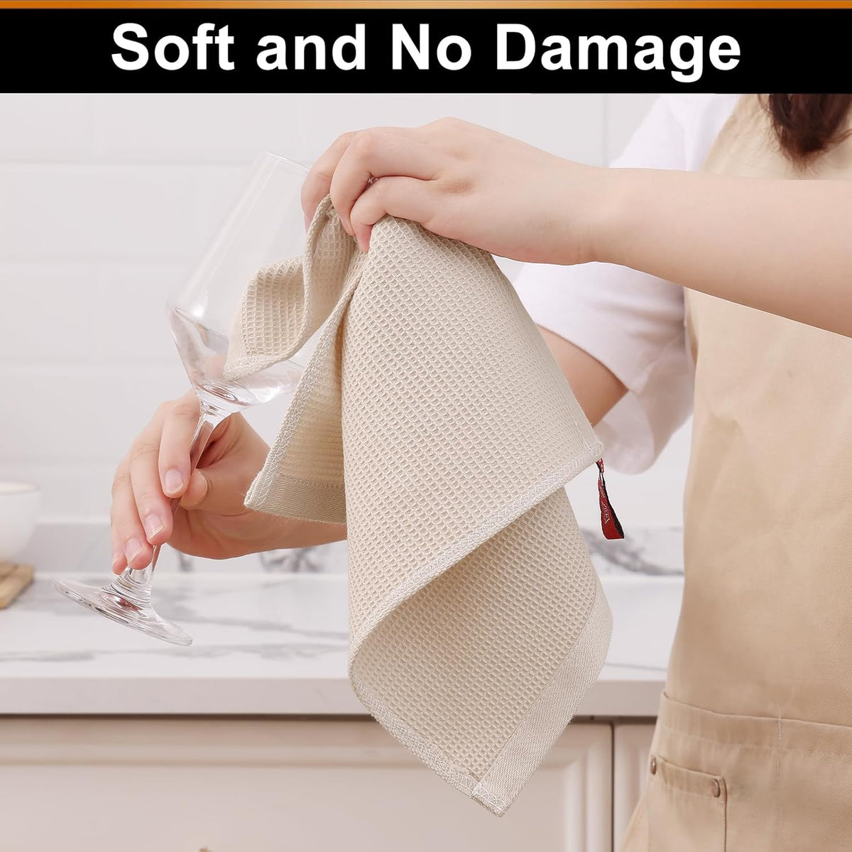 Homaxy 100% Cotton Waffle Weave Dish Cloths - 12 Pack Soft and Absorbent Dish Towels - 12 x 12