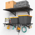 2-Pack 2x3ft Garage Shelving Wall Mounted, 2' x 3' Heavy Duty Garage Storage Shelves with Hooks