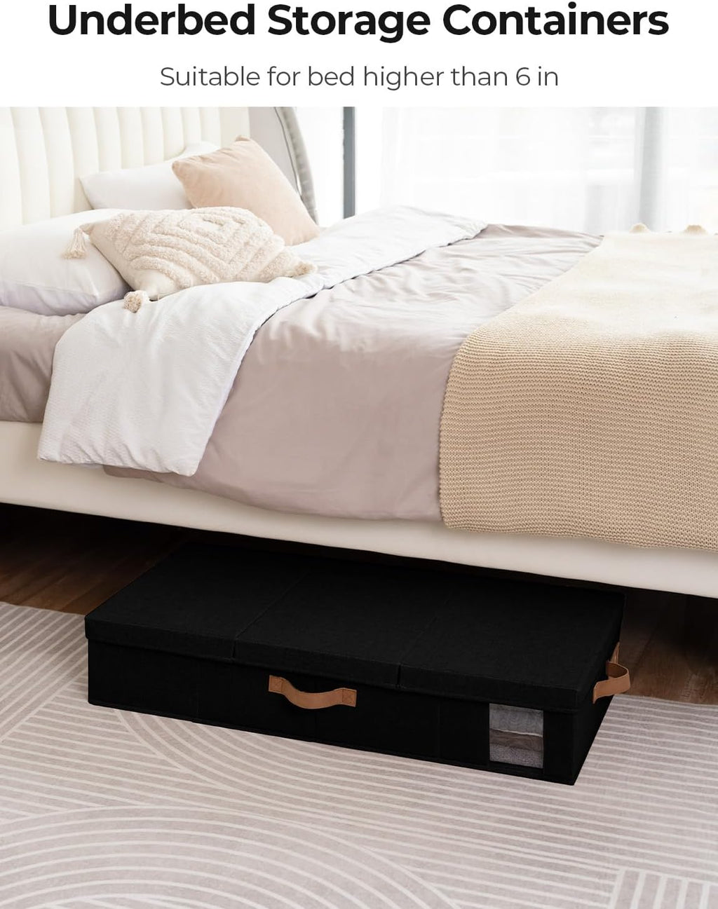StorageWorks 2-Pack Large Under Bed Storage Bins with Lids, Underbed Storage Containers with