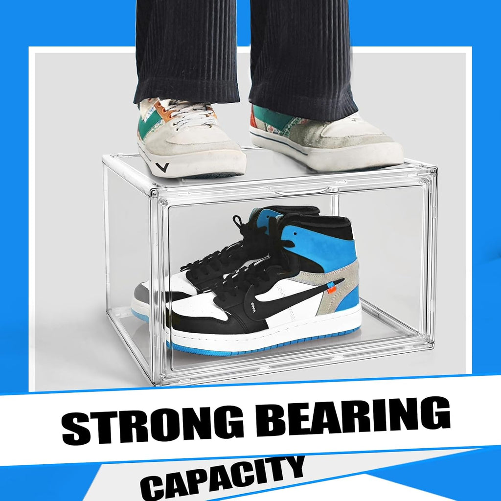 Acrylic Shoe Boxes Sneaker Storage for Sneakerheads Size 13 Clear Plastic Stackable Boot Shoe