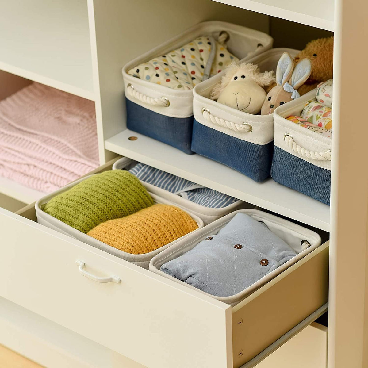 TcaFmac Organization and Storage Cubes - 12x8x5.2 inch Small 6 Pack Collapsible Storage Bins for