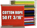 PerkHomy 500lb Cotton Rope 3/16" (5mm) 50 ft Multi Purpose Utility Diamond Braided Cord, Natural